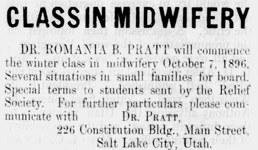 An advertisement by from the 1896-09-01 issue of the Woman's Exponent